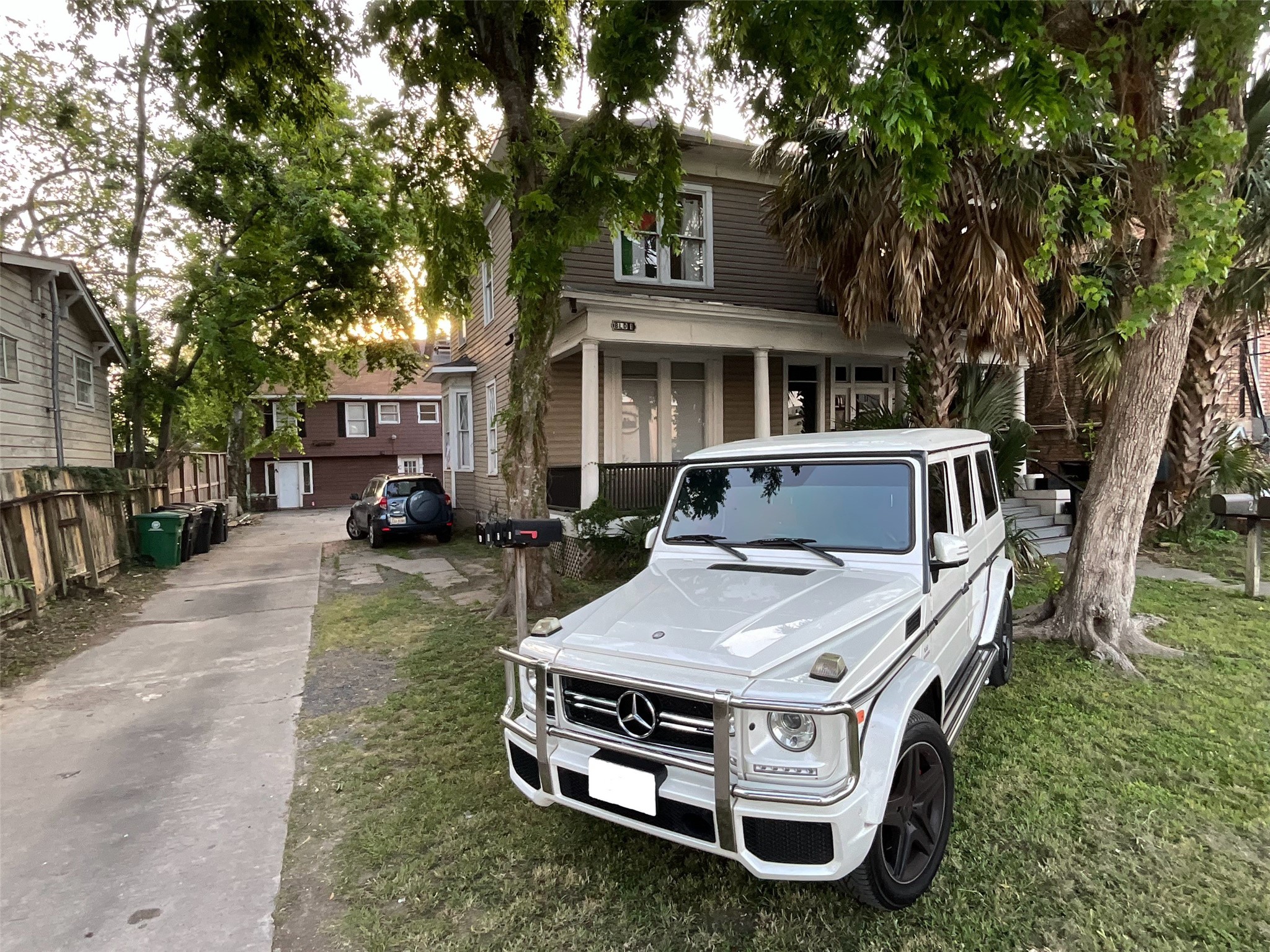 a car parked in front of house