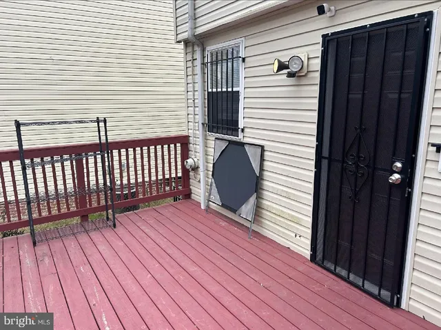 a view of wooden deck