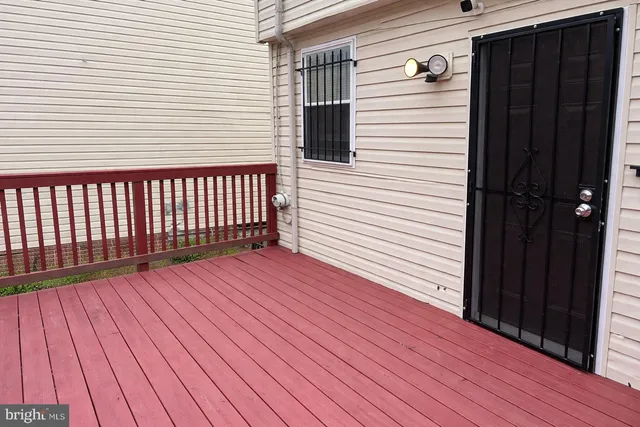 a view of a wooden deck