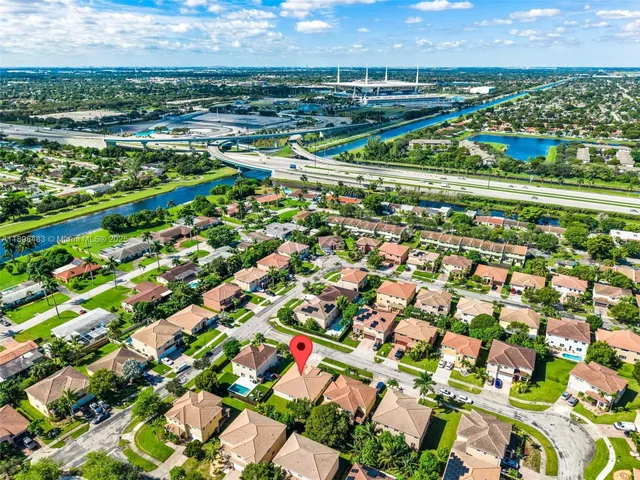 an aerial view of a city