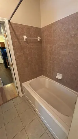 a bathroom with a tub