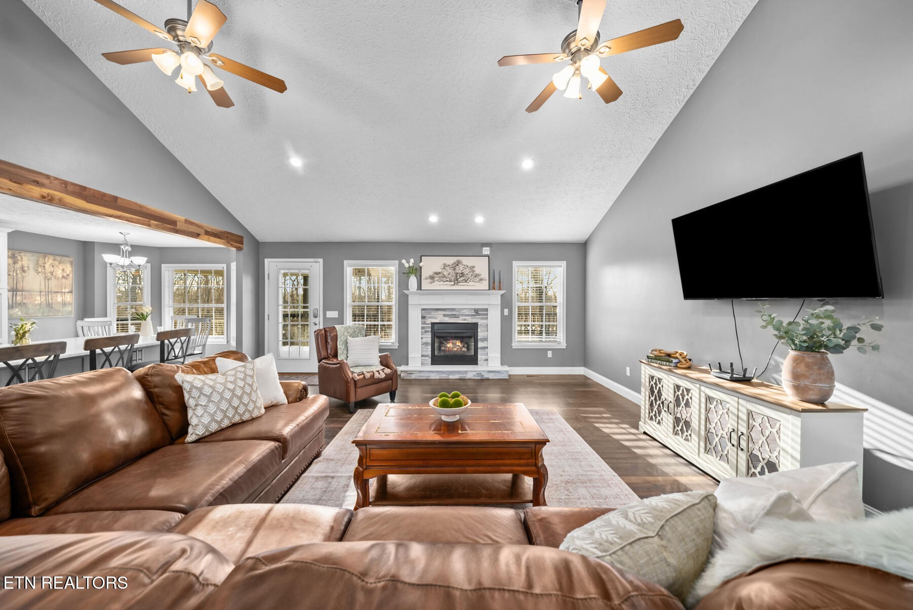 1378 Pow Camp Road Crossville, TN 38572 - Photo 6 of 59 a living room with furniture and a flat screen tv