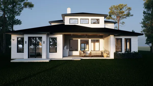 a front view of a house