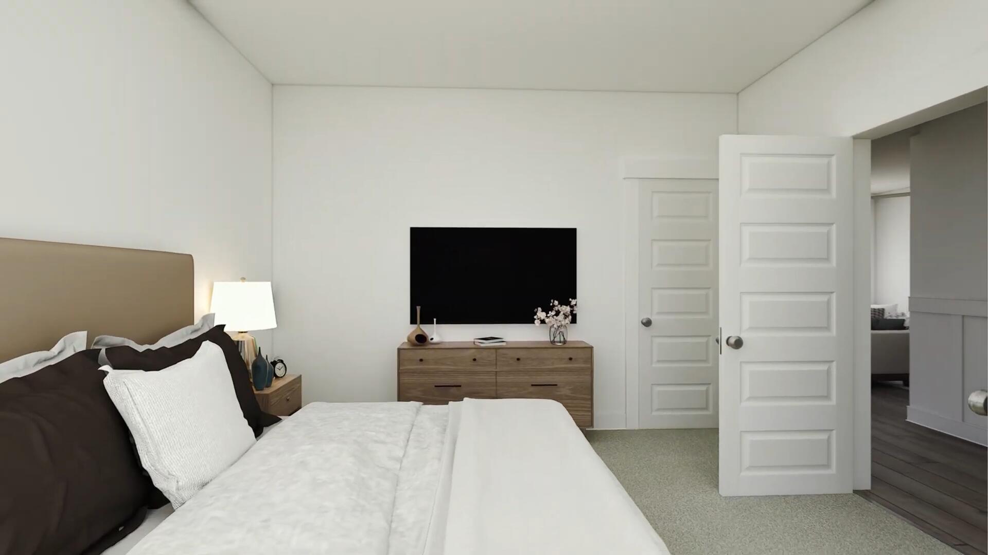 350 Bluebeech Street Freeport, FL 32439 - Photo 8 of 42 a bedroom with a bed and a flat screen tv