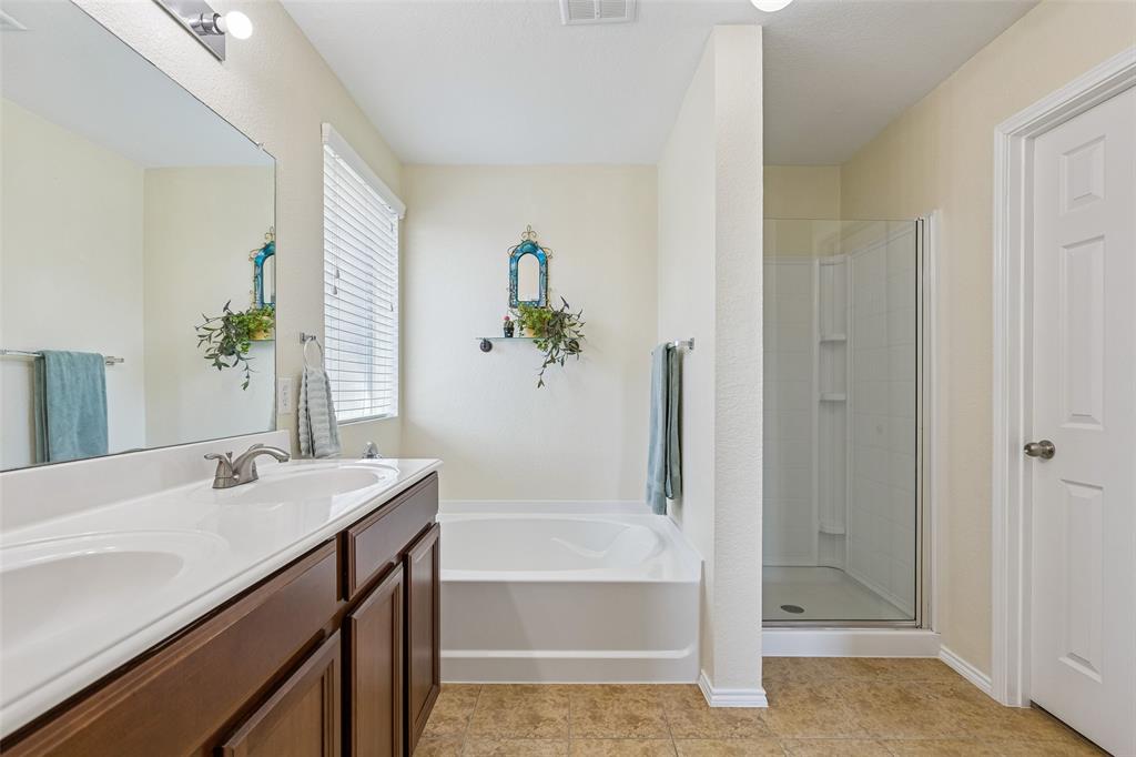 506 Austin Lane Lavon, TX 75166 - Photo 19 of 24 a bathroom with a tub sink and mirror