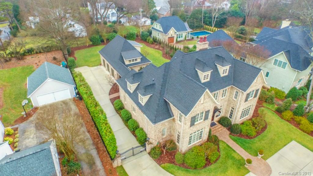 1930 Harris Road Charlotte, NC 28211 - Photo 2 of 21 an aerial view of a house with a swimming pool