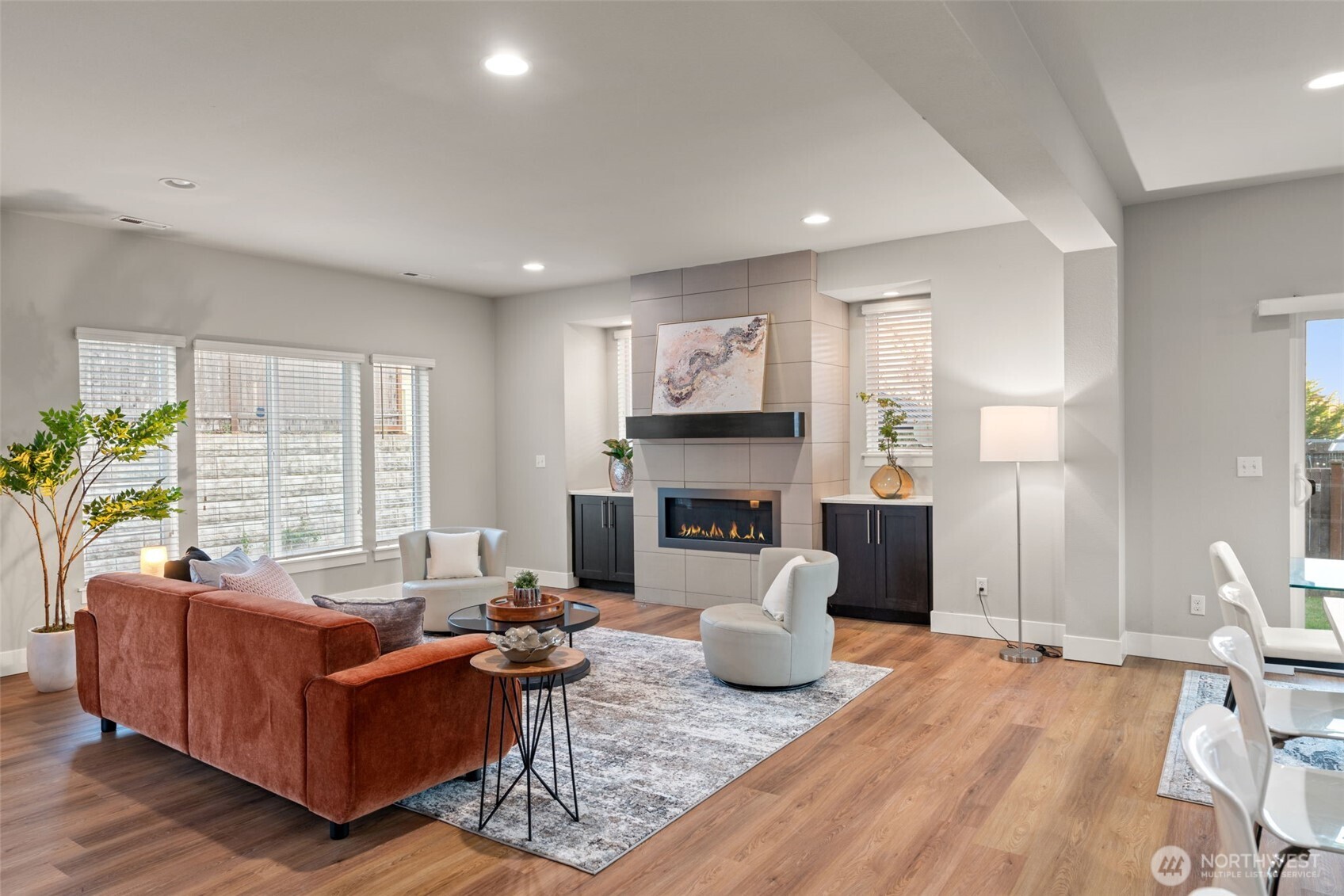 4408 214th Place Southeast Bothell, WA 98021 - Photo 29 of 33 a living room with furniture and a fireplace