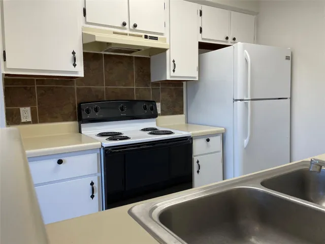 a kitchen with a sink cabinets and stainless steel appliances