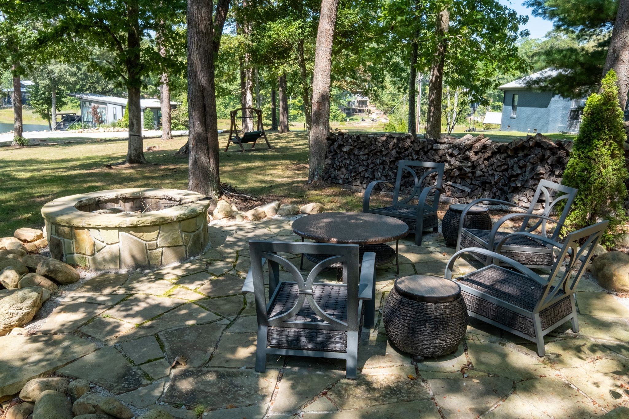 80 Finch Road Tracy City, TN 37387 - Photo 17 of 67 Extra large Custom fire pit over looks the lake.