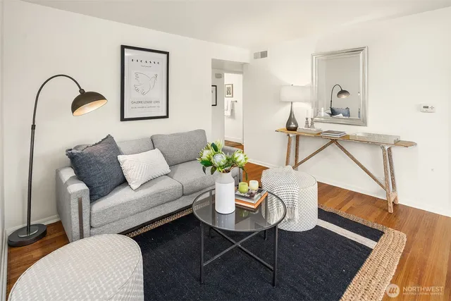 a living room with furniture