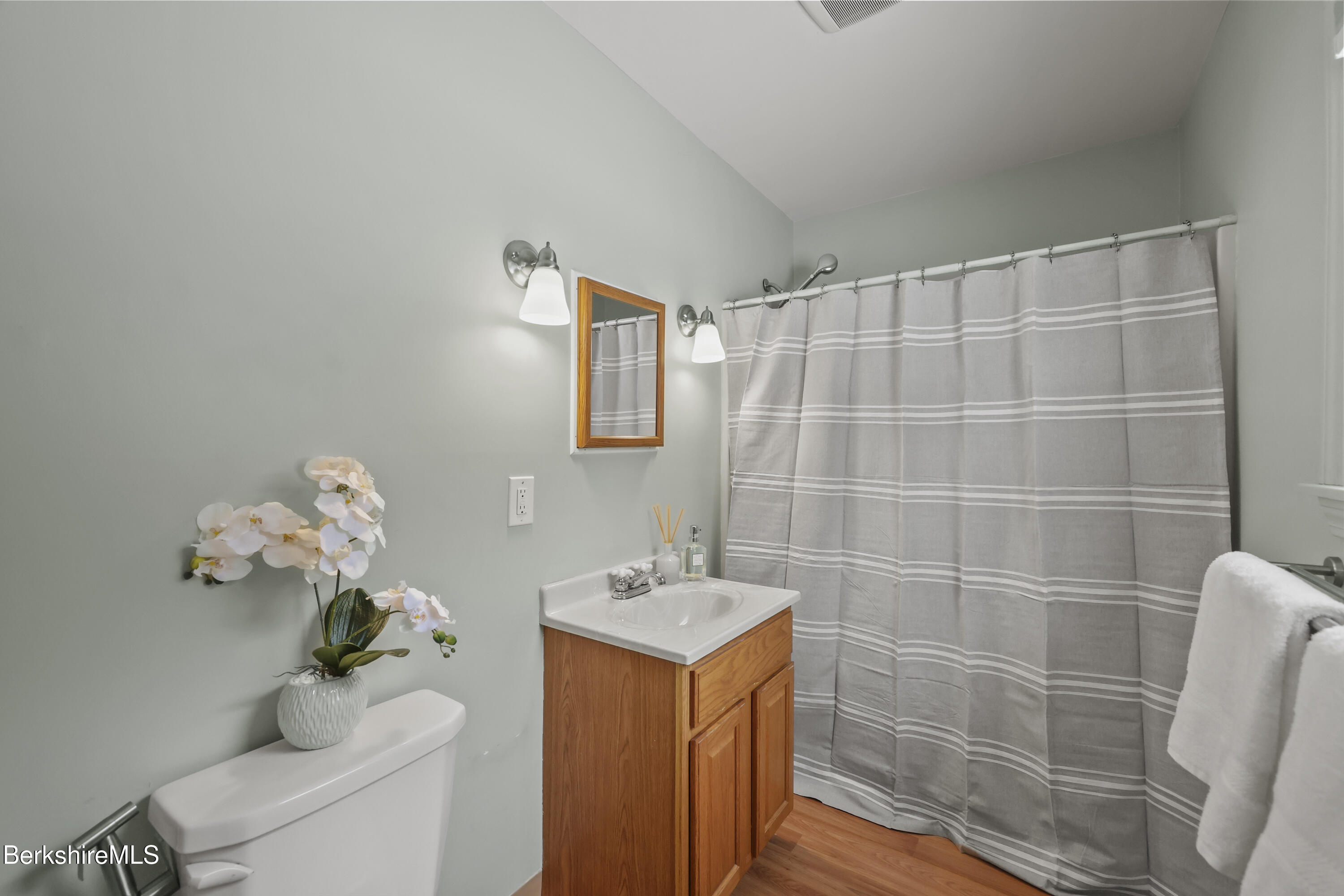 83 Alfred Drive Pittsfield, MA 01201 - Photo 21 of 49 a bathroom with a shower a sink and a mirror