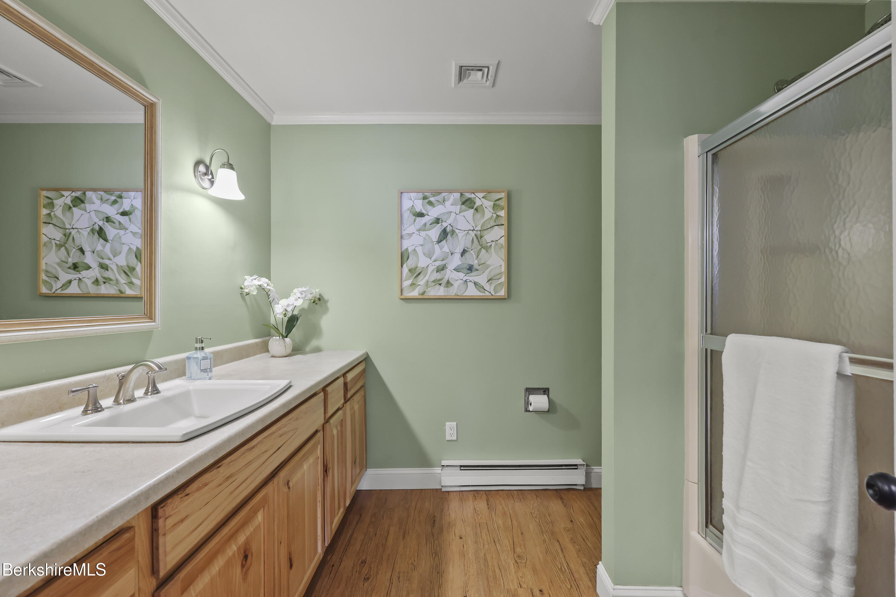 83 Alfred Drive Pittsfield, MA 01201 - Photo 28 of 49 a bathroom with a granite countertop sink a mirror and a