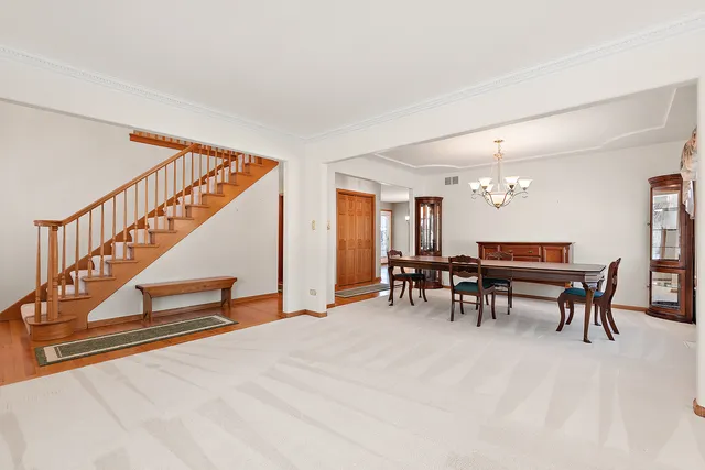 a view of dining room with furniture
