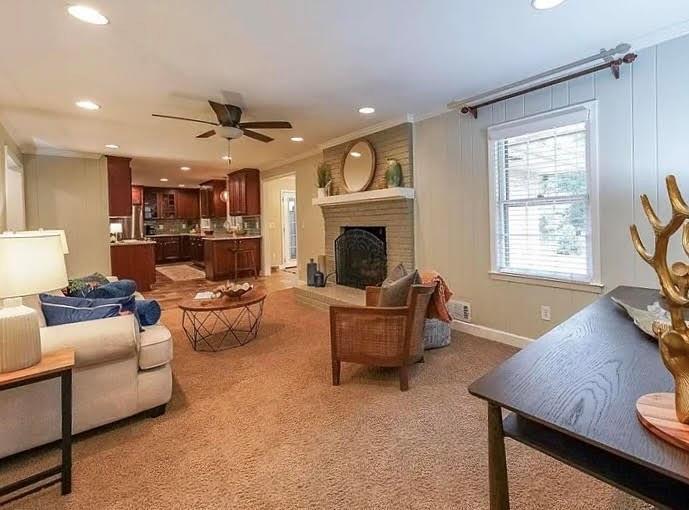 1445 Linkwood Lane Decatur, GA 30033 - Photo 7 of 30 a living room with furniture and a fireplace