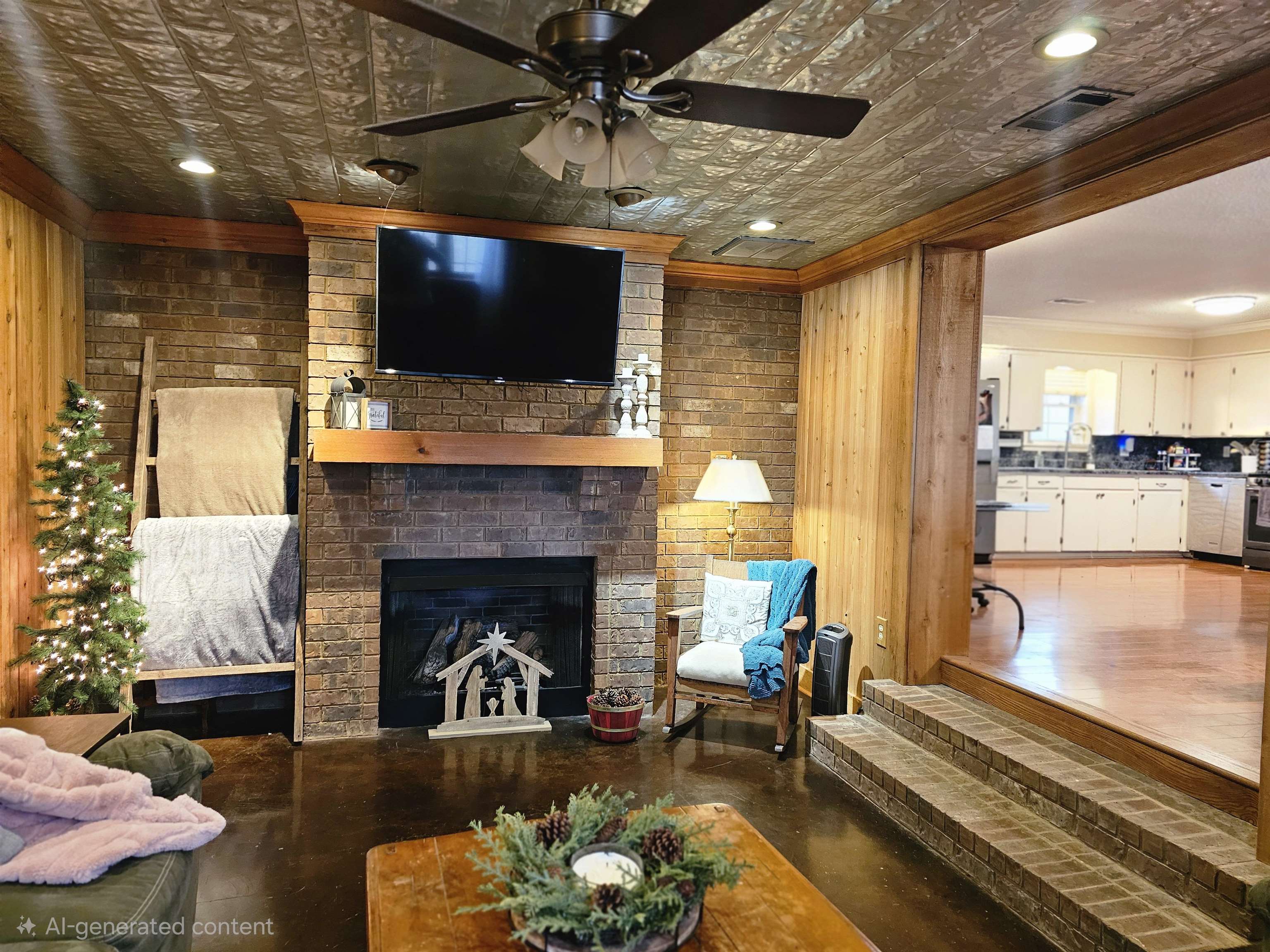 3920 Antioch Highway 51 Road Covington, TN 38019 - Photo 12 of 25 a living room with furniture a flat screen tv and a fireplace