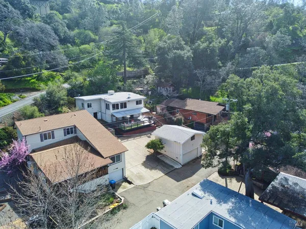 a view of a lush green hillside and a mountain view in the back
