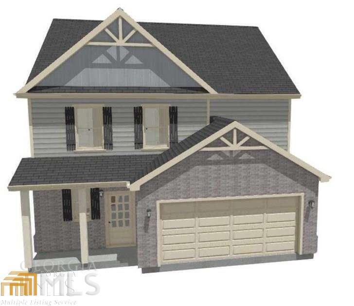 a front view of a house with a garage