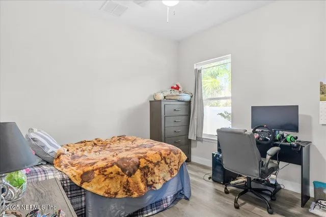 a room with a workspace