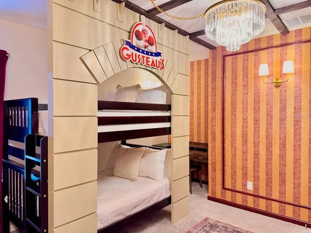 a close up of a hallway with a couch