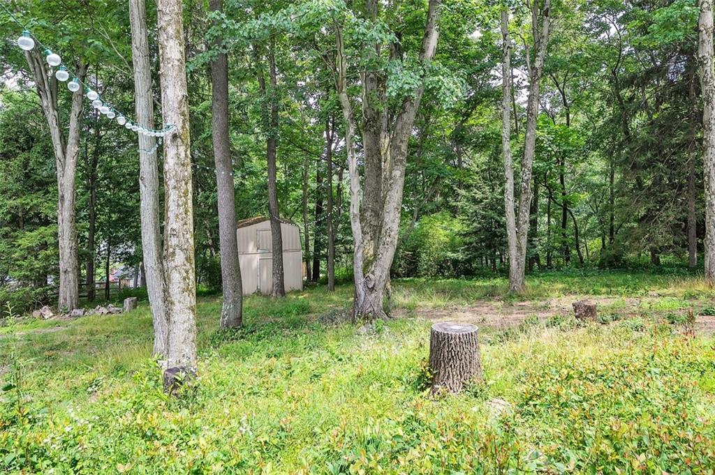 217 Center Church Road Canonsburg, PA 15317 - Photo 24 of 26 a backyard of a house with lots of green space and fountain