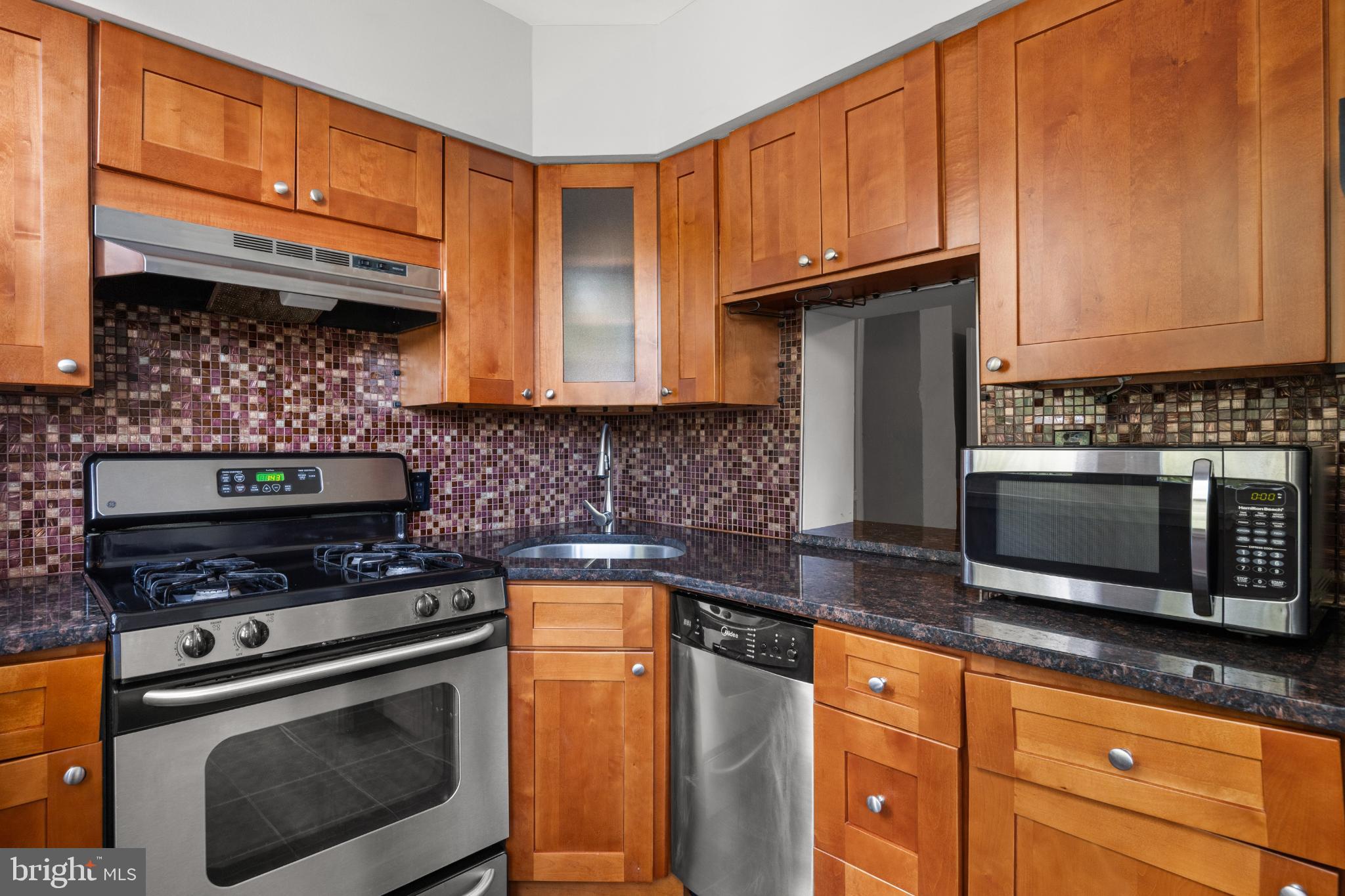 348 Carson Street Philadelphia, PA 19128 - Photo 10 of 27 a kitchen with stainless steel appliances granite countertop a stove microwave and cabinets