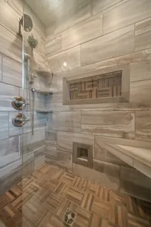 a bathroom with a shower