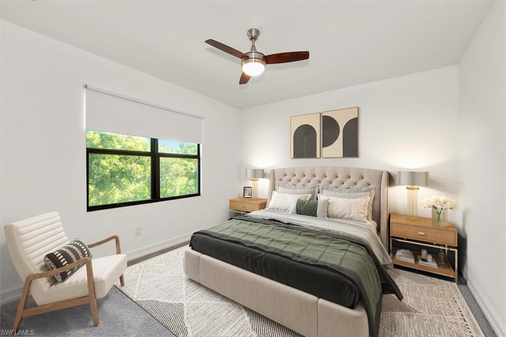 7546 Rockefeller Drive Naples, FL 34119 - Photo 16 of 31 Bedroom featuring baseboards and ceiling fan