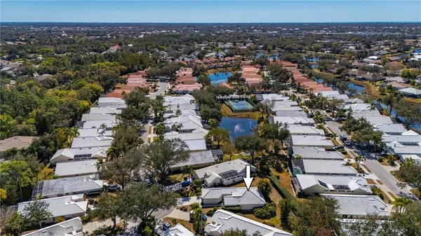 an aerial view of multiple house