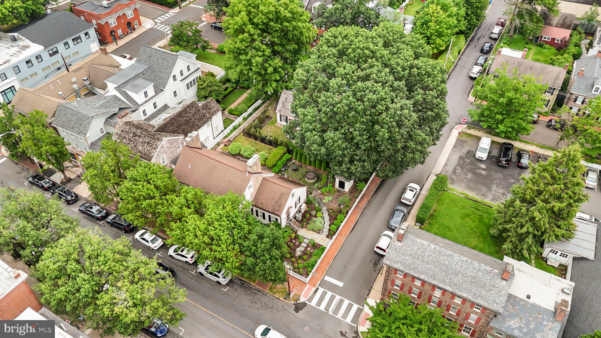 111 South State Street Newtown, PA 18940 - Photo 31 of 37 an aerial view of a residential houses with yard and mountain view in back