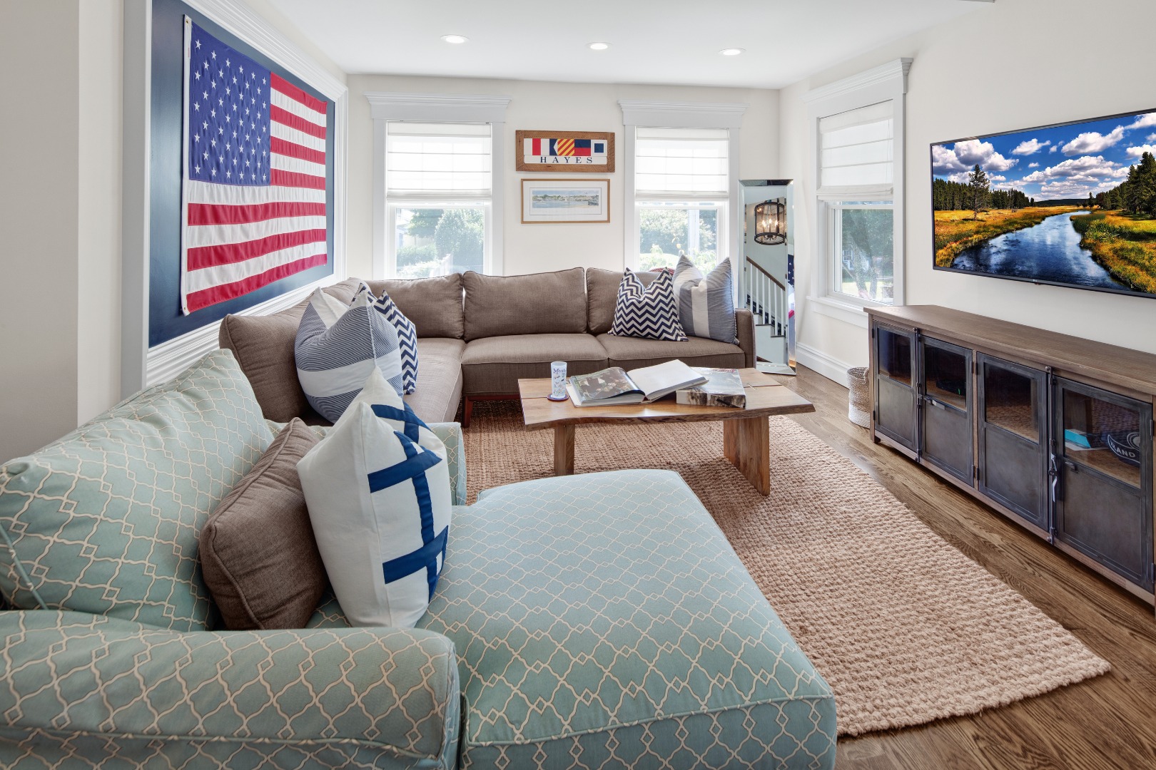 53 Pinehurst Road Edgartown, MA 02539 - Photo 18 of 26 a living room with furniture and a flat screen tv