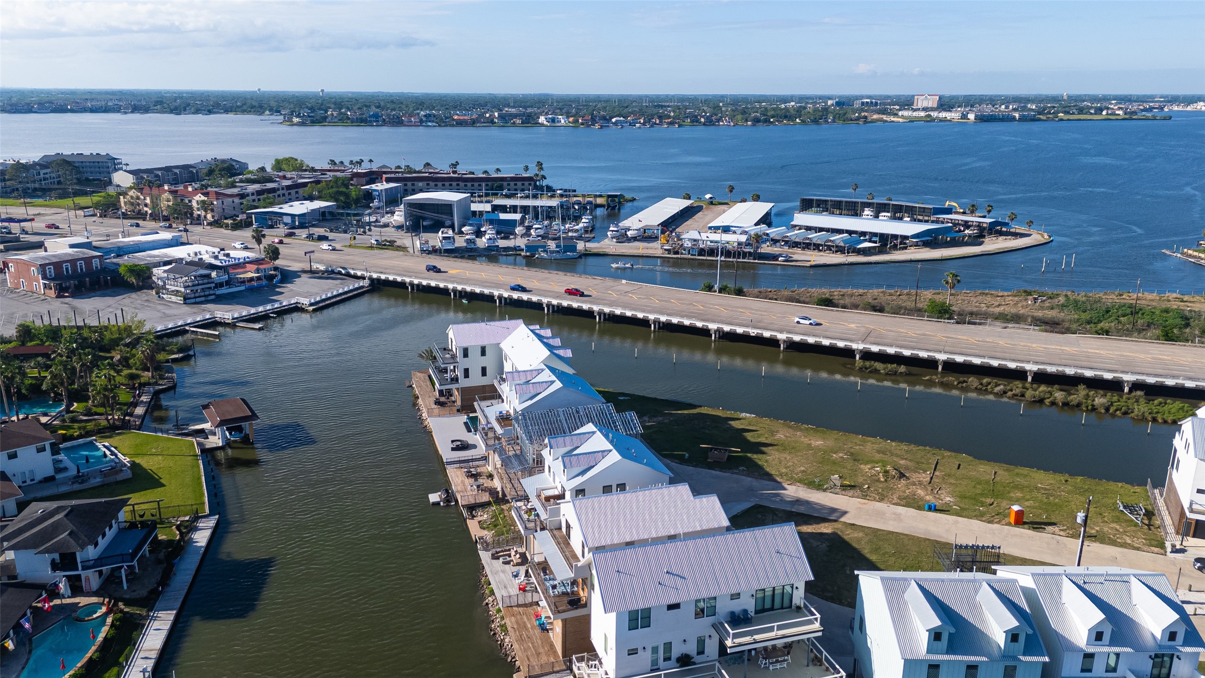43 Commander Runco Lane Seabrook, TX 77586 - Photo 29 of 32 an aerial view of a house with a lake view