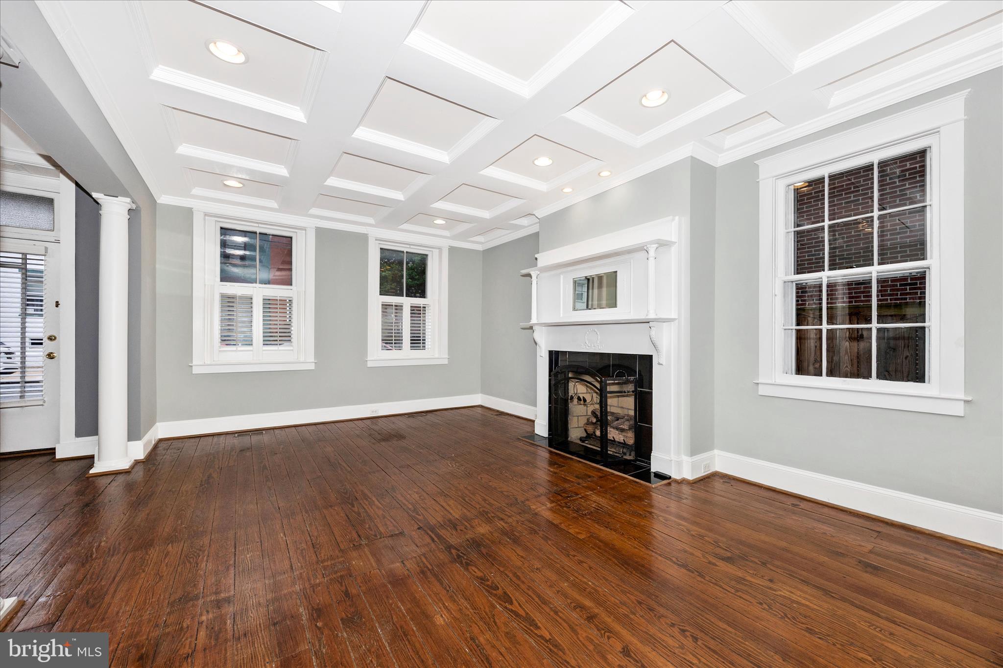 16 East 5th Street Frederick, MD 21701 - Photo 4 of 39 Gas fireplace and beautiful coffered ceilings