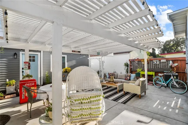 a view of outdoor space with seating area