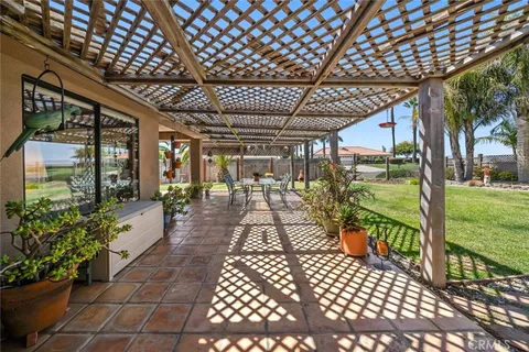 a view of a porch with furniture