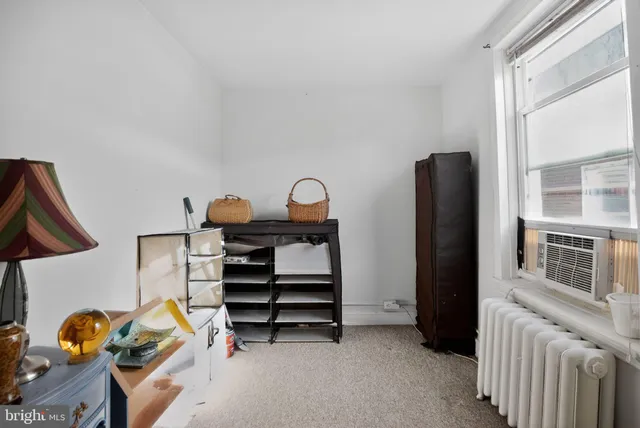 a view of hallway with washer and dryer