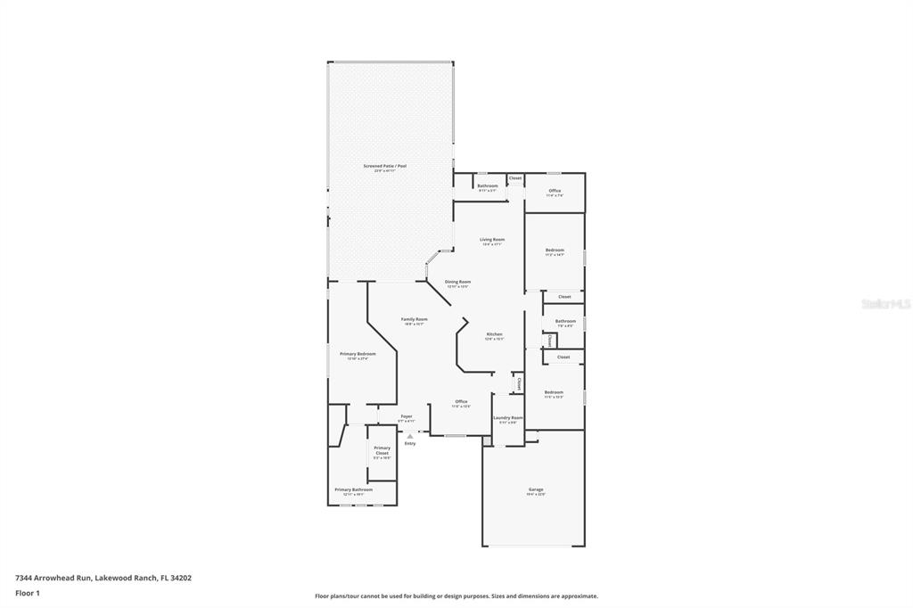 7344 Arrowhead Run Lakewood Ranch, FL 34202 - Photo 24 of 24 a picture of floor plan