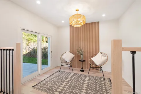 a view of a room with a table and chair