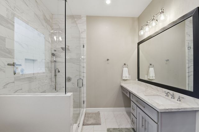 a bathroom with a shower