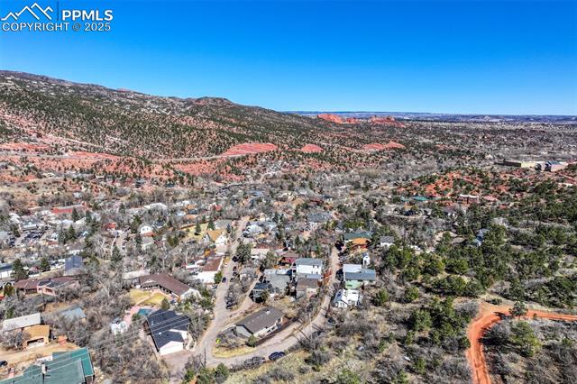 33 Cherokee Road Manitou Springs, CO 80829 - Photo 33 of 37 Birds eye view of property featuring a mountain view