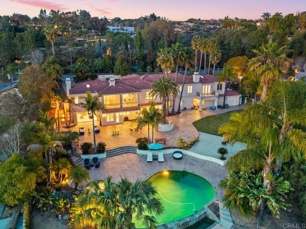6773 Poco Lago Rancho Santa Fe, CA 92067 - Photo 63 of 65 an aerial view of a house with a garden and swimming pool