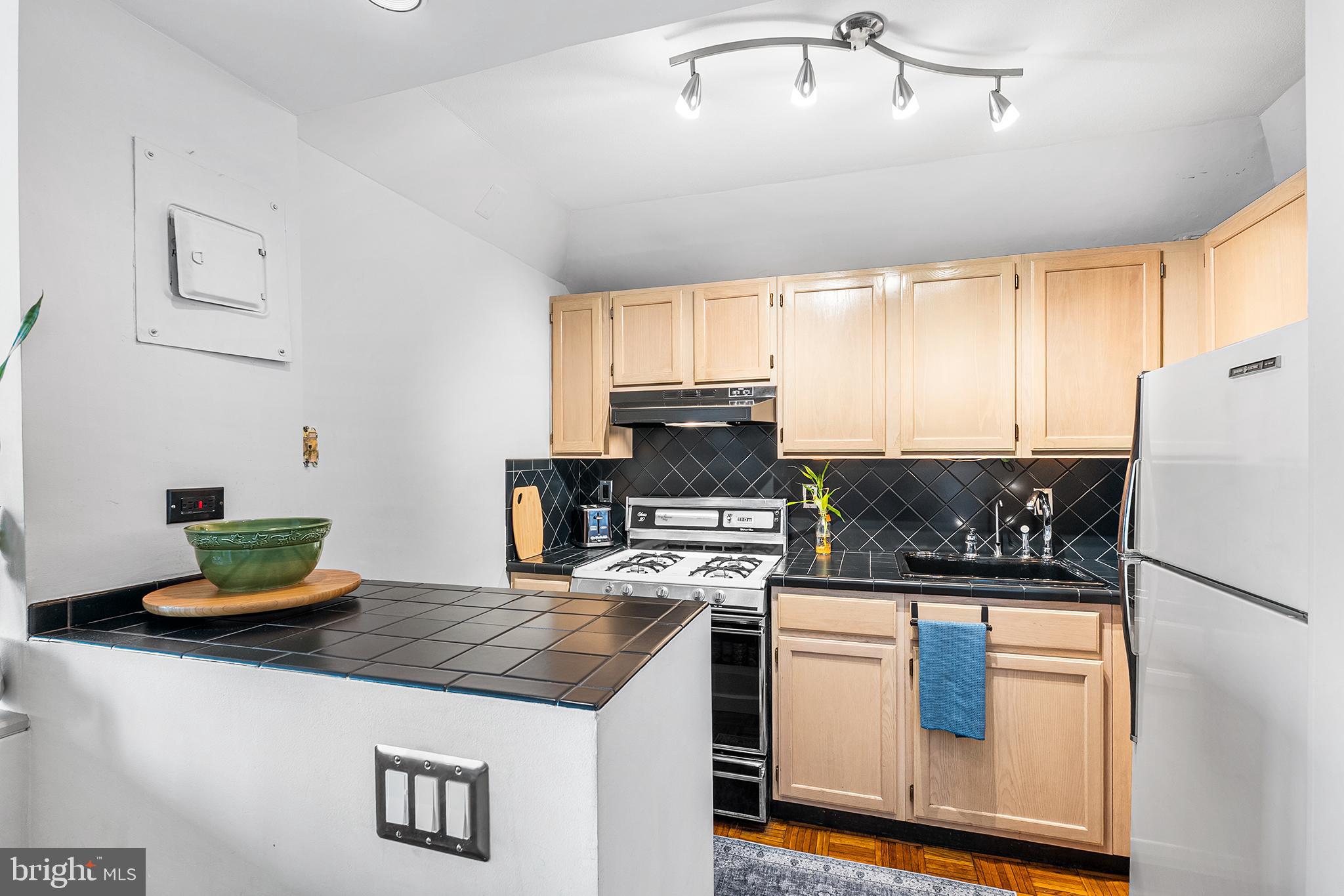 604 South Washington Square, Unit 1106 Philadelphia, PA 19106 - Photo 9 of 24 Kitchen with tile countertops