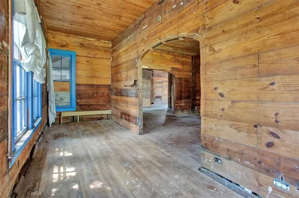 a view of an entryway with a fireplace