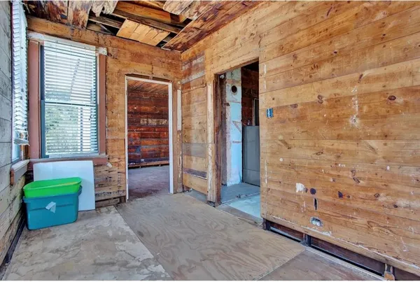 a room with fireplace