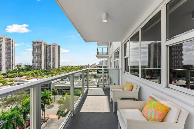a view of balcony with couch