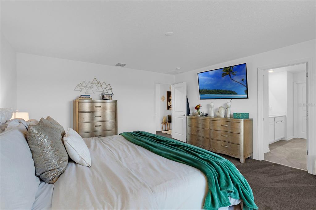 34535 Shellback Street Leesburg, FL 34788 - Photo 28 of 36 a bedroom with furniture and flat screen tv