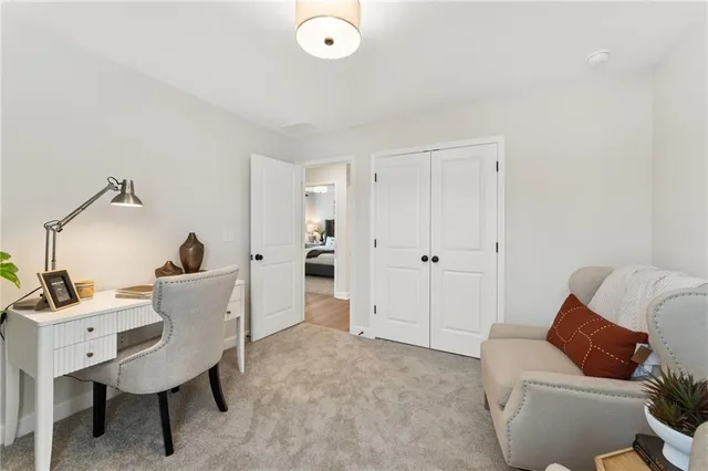 a living room with furniture