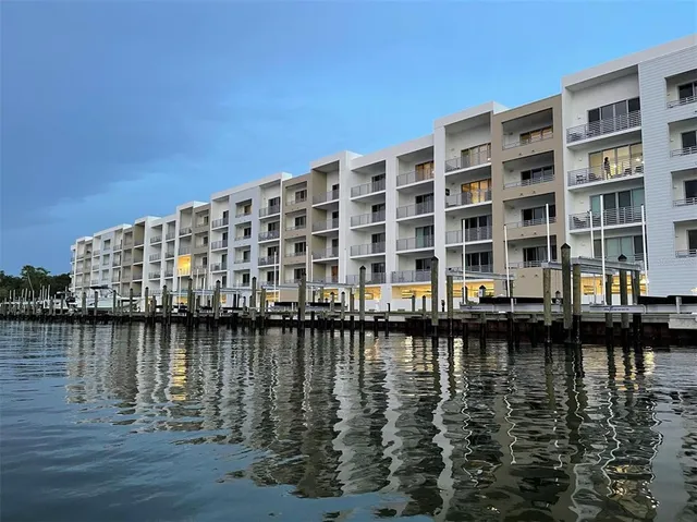 a view of building with lake