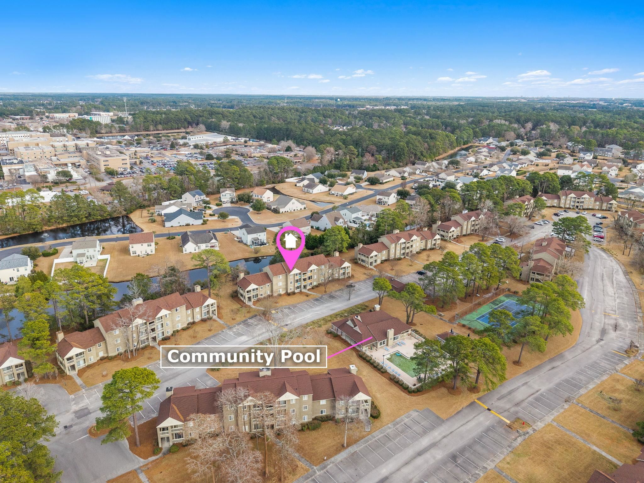 220 Myrtle Greens Drive, Unit I Conway, SC 29526 - Photo 29 of 30 Aerial view of property's location featuring nearby suburban area
