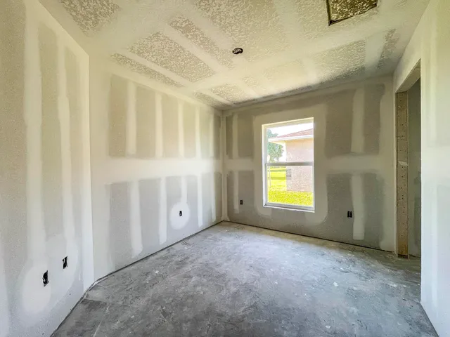 an empty room with a window