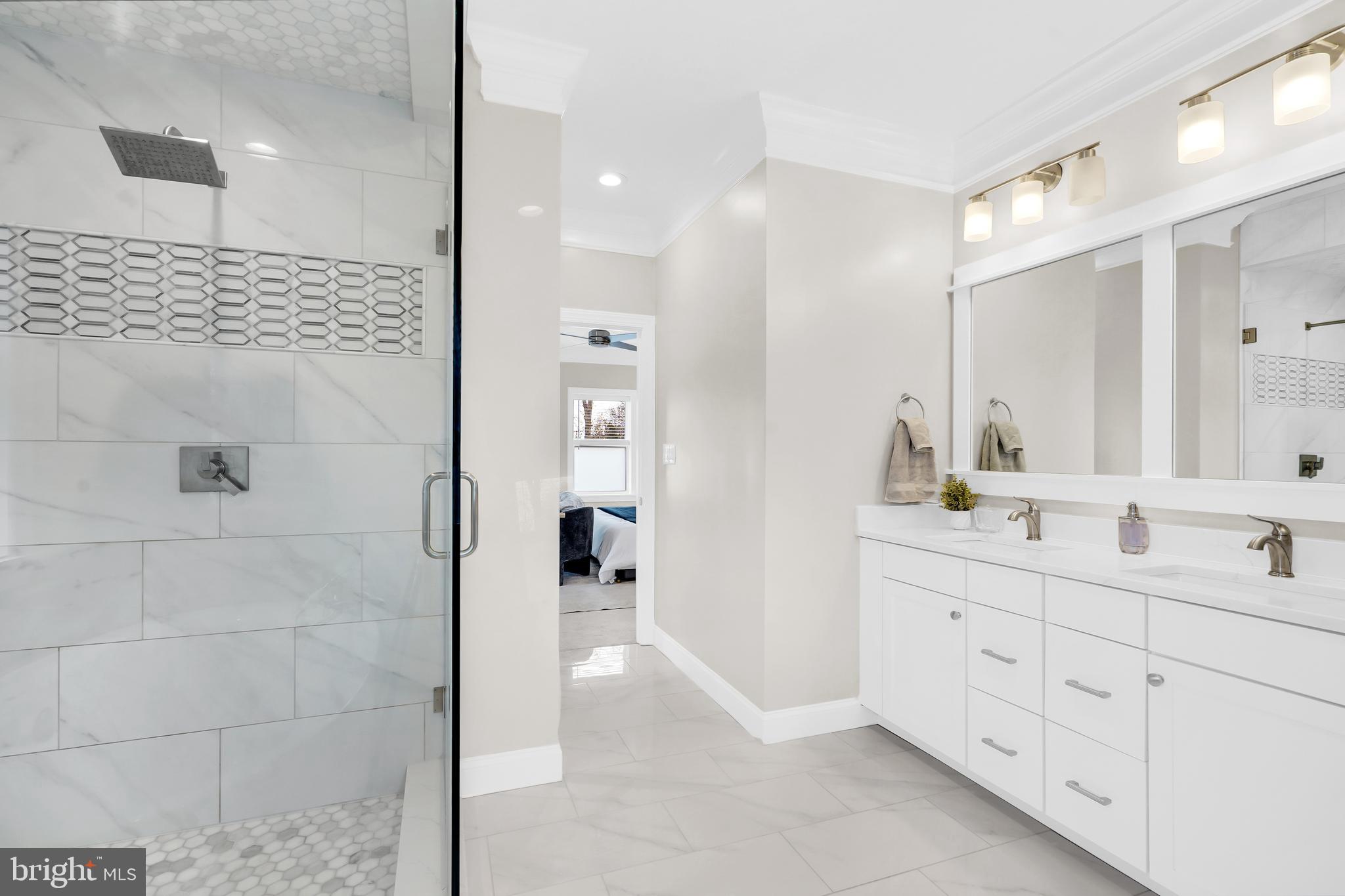 3925 Decatur Avenue Kensington, MD 20895 - Photo 19 of 56 Beautiful primary suite with frameless glass showe